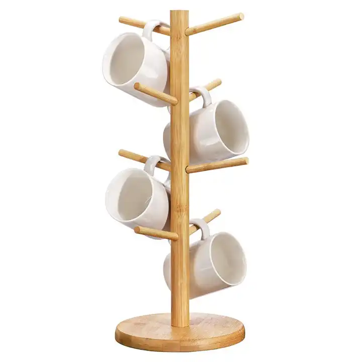 Bamboo Mug Holder Tree, Coffee Cup Holder Stand for Counter, Mug Rack with  6 Hooks - China Mug Holder and Drying Rack price