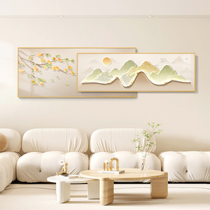 Venta directa de fábrica, paisaje de montaña, lujo moderno, 2 paneles, pintura de porcelana de cristal, arte de pared para decoración del hogar - Product Image 5