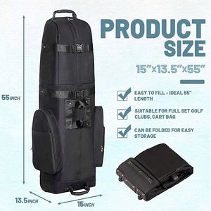 Échantillon gratuit, sac de golf rembourré personnalisé BSCI, sac de voyage pour clubs de golf à parois souples, sac de golf à roulettes, étui avec roues - Product Image 2