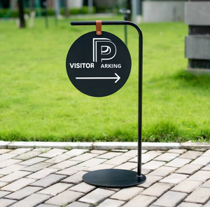 Letrero de pie de metal pintado más vendido con diseño simple, móvil y creativo, es un letrero publicitario popular. - Product Image 3