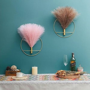 Décoration murale moderne, cadre circulaire en métal, plumes plaquées or, décoration de la maison, style minimaliste - Product Image 5