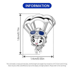 In-stock white copper paraglider <b>beaded</b> <b>bracelet</b>, personalized creative fashion DIY <b>bracelet</b> accessory pendant for women - Product Image 2