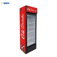 Congélateur vertical de présentation avec porte en verre d'usine de 300 L, réfrigérateur à boissons, refroidisseur de bière, réfrigérateur de présentation pour hôtel, maison, magasin