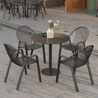 Ensemble table et chaises d'extérieur, imperméable, résistant au soleil, pour le thé, le café, petite table d'appoint pour jardin, cour, balcon, terrasse