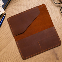 Portefeuille vintage marron personnalisé en cuir PU pour chéquier et documents