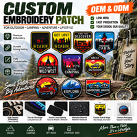 Patchs brodés tactiques pour l'aventure tout-terrain en plein air, design camping, pour sacs et vêtements, avec fermeture auto-agrippante