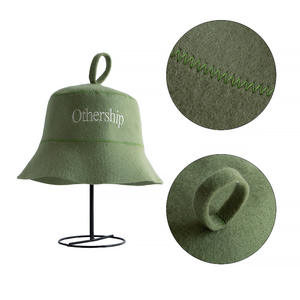 Fournisseur de chapeaux de sauna personnalisés CF, chapeau de sauna en feutre de laine écologique, chapeau de seau pour <span class=keywords><strong>spa</strong></span> et bien-être - Product Image 5