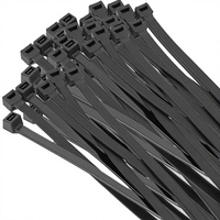 Attaches en nylon noir de 7,6 * 450 mm, 100 pièces, 18 pouces, résistance à la traction de 120 livres, autobloquantes, robustes, résistantes aux UV, attaches pour câbles