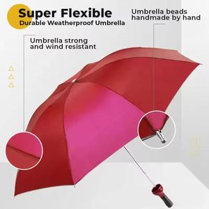 Wholesale Custom Promo Business Gift Outdoor Travel Couples Adult Folding Foldable Sun and Rain Umbrella With Logo - Product Image 5