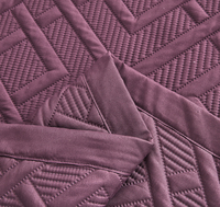 Literie matelassée de luxe bordeaux à motif géométrique ultrasonique, température constante, couleur personnalisée, pour usage moderne