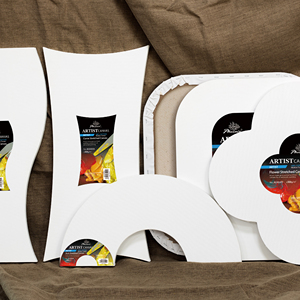 Phoenix sanatçı sınıf toptan asit ücretsiz üçlü boyama sanat boş yarım daire tuval gerilmiş - Product Image 4