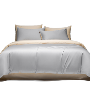 <span class=keywords><strong>Copripiumino</strong></span> 100% in bambù <span class=keywords><strong>grigio</strong></span> chiaro di luna King Size 4 pezzo <span class=keywords><strong>copripiumino</strong></span> di raffreddamento Set di biancheria da letto morbida e traspirante di lusso - Product Image 1