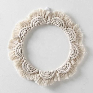 <span class=keywords><strong>Espejo</strong></span> Redondo de Encaje Nórdico, Decoración Artística Bohemia, <span class=keywords><strong>Espejo</strong></span> de <span class=keywords><strong>Cuerda</strong></span> de Algodón Tejido a Mano, <span class=keywords><strong>Espejo</strong></span> Colgante de Pared para Sala de Estar - Product Image 6