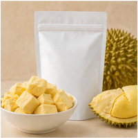 Premium OEM Gefreeze-droogde Durian Monthong Blokjes 100% Natuurlijke Gefreeze-droogde Durian Fruit Snacks Zonder Toegevoegde Suiker Private Label