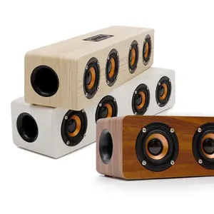 KC Hộp Âm Thanh Kỹ Thuật Số Mini Bằng Gỗ Thật 12W 20W Pin Loa Siêu Trầm Âm Thanh Sống Động W8 Loa Boombox Tiệc Dj