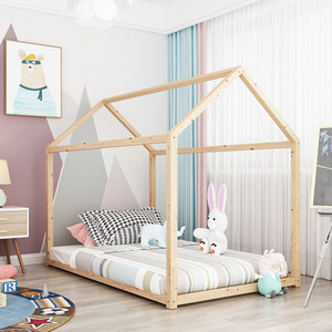 Lit d'enfant en bois massif moderne et élégant, maison dans les arbres, lit <span class=keywords><strong>de</strong></span> bébé et matelas tatami créatif, meubles pour bébés - Product Image 2