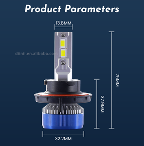 Hệ thống đèn chiếu sáng ô tô 75W 12V, tình trạng mới, đèn pha LED <span class=keywords><strong>H13</strong></span> với quạt êm, chất liệu nhôm dành cho xe hơi - Product Image 2
