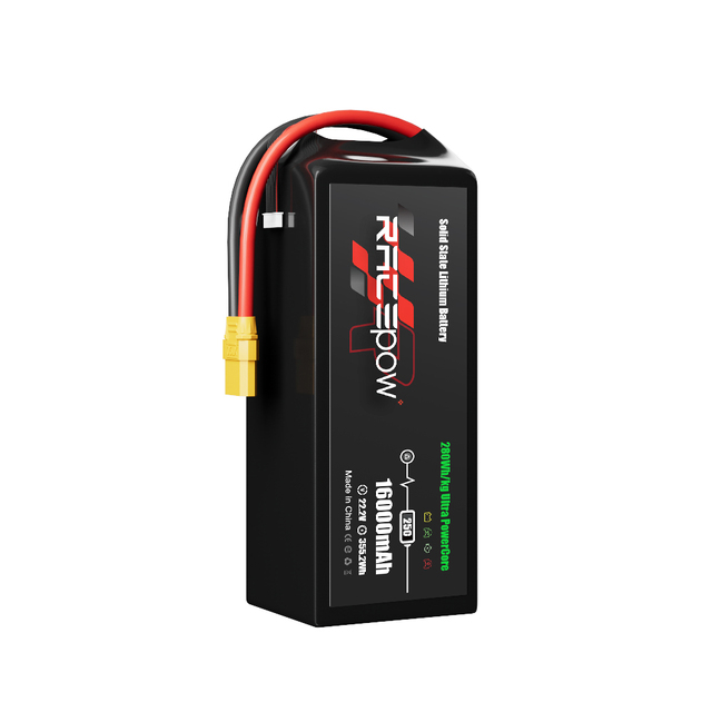 Racepow 280wh/kg 25C Solid State Li-po Battery 16Ah 16000mAh 22.2V 44.4V 6S 12S 14S for Cargo/Fixed-Wing/E-Vtol/Hybrid Drones
