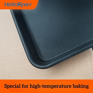 Plat à pâtisserie commercial robuste en acier aluminisé antiadhésif, plaque à pâtisserie, plateau à pain, <span class=keywords><strong>pizza</strong></span>, pâtisserie, fournitures de boulangerie HELLORIVER - Product Image 5