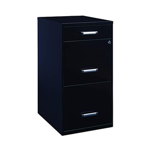 פתרונות שטח זולים 3 מגירה התאספו באופן מלא ארון קבצים פלדה בגודל אספקה קטנה עבור משרד הבית נעילת מגירה שחורה - Product Image 1