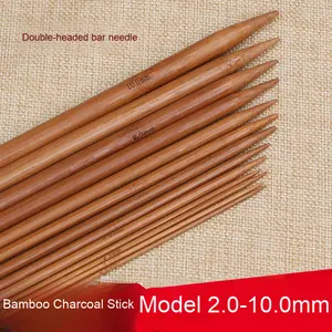 Ensemble d'Aiguilles à Tricoter Droites en Bambou Carbonisé de 35 cm, Norme Nationale, pour Pulls, Fils, Écharpes, Chapeaux et Accessoires de Couture - Product Image 3