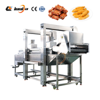 Machine à frire continue pour beignets chinois, frites de porc, et corn puffs, friteuse industrielle à gaz avec système de filtration et circulation d'huile