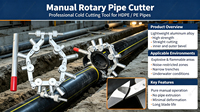 Cortador Manual de Tuberías de Plástico de 350-500 mm para Tuberías de HDPE, PE, PPR y PVC, Herramienta de Corte de Tuberías de Alta Resistencia con Trinquete