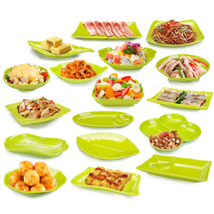 Plato de Melamina para Aperitivos, Forma Irregular, Verde, Duradero, para Servir Alimentos, para Fiestas - Product Image 1
