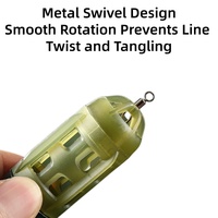 Nouveau Distributeur d'Appâts Creux Rocket Bait Feeder avec Poids Intégré, Émerillon Anti-Torsion et Couvercle Anti-Déchirure, 20 à 60g pour la Pêche à la Carpe