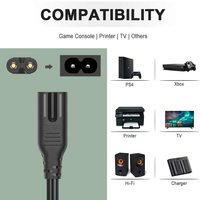 Cordon d'alimentation CA 1,8 m, 2 broches NEMA 1-15P IEC 1-15R, prise standard américaine, utilisation informatique, conducteur 100 % cuivre pur, remplacement pour Xbox One S