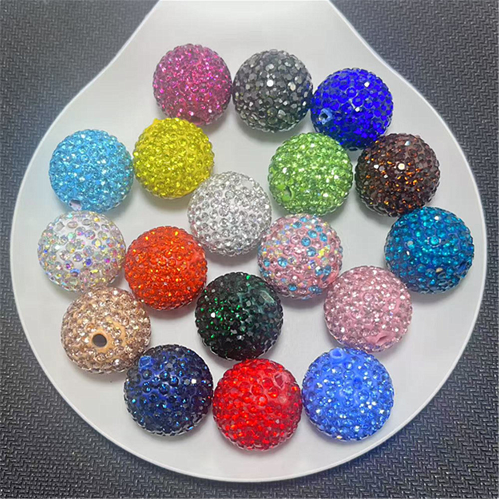 High Quality Chunky Disco Ball Focal Fancy Beads 20mm Polymer Clay Beads Rhinestone Beads 20mm for Pens Jewelry Making Bulk