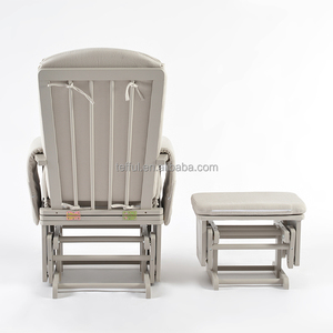 Muebles para cuarto de bebé, sillón mecedora reclinable con base de tela y madera. - Product Image 5