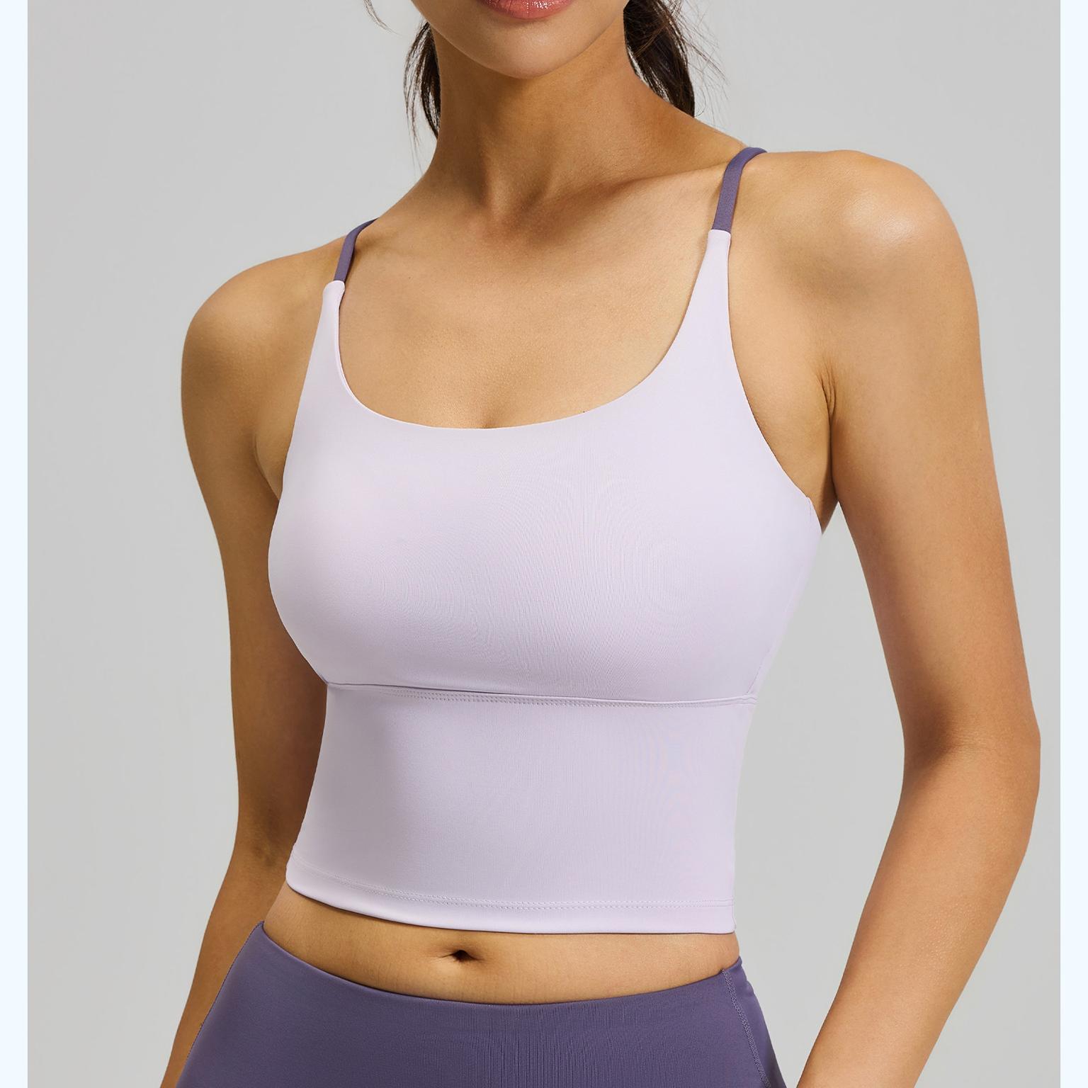 Women's Plus Size Active Wear Sports Bra Four Way Stretch Breathable Spandex Lining Shockproof Backless Yoga Running Crop Top