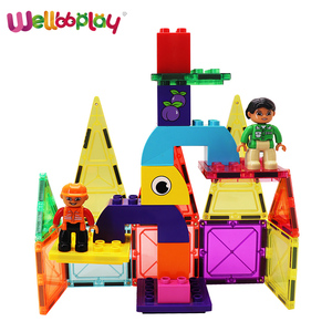 10 Uds bloques de construcción magnéticos de ladrillos grandes para niños bloques de construcción juego de azulejos magnéticos para niños - Product Image 3