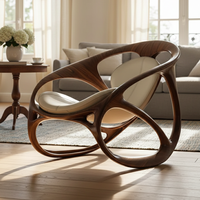 Fauteuil lounge scandinave moderne confortable en bois, fauteuil rembourré, fauteuil de salon design pour le mobilier de salon