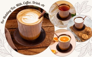 Wood Coffee Mug Wooden Mug <strong>Tea</strong> <strong>Cup</strong> <strong>Set</strong> of 2 - Product Image 4