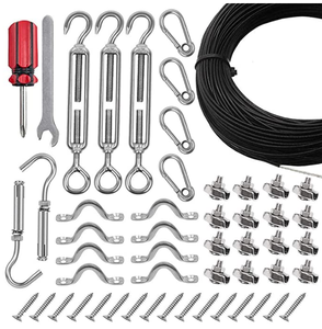 Cadena de luces Kit para al aire libre pesado tensor de ojo de la cuerda de alambre abrazadera <span class=keywords><strong>bien</strong></span> hecho inoxidable 304 suspensión de acero Kit - Product Image 1