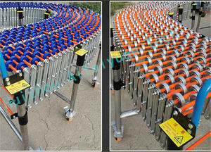 Ağır paslanmaz çelik yerçekimi esnek genişletilebilir kauçuk naylon plastik rulo parça paten tekerlekleri makaralı konveyör satılık - Product Image 5