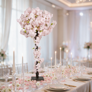 Arbre de <span class=keywords><strong>cerisier</strong></span> artificiel réaliste en gros, toucher naturel, fleur de sakura artificielle en pot pour centre de table de mariage ou de fête - Product Image 1