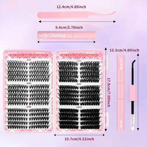 Thiết Kế Mới Tùy Chỉnh Chồn Cụm Lash Nhà Cung Cấp Bán Buôn Fluffy Tự Làm Phân Khúc Lông Mi Kit Nhãn Hiệu Riêng Cá Nhân Lash Cụm Cuốn Sách - Product Image 3