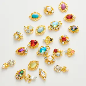 Cross-border exclusive manicure Japanese and Korean manicure alloy ornaments metal rivet accessories Pearl glass rhinestone