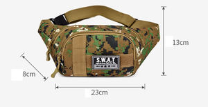 Sac banane unisexe en polyester imperméable de forme cylindrique avec logo personnalisé OEM, camouflage tactique, randonnée en plein air, fermeture éclair - Product Image 4