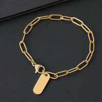 Bracelet chaîne trombone tendance en acier inoxydable plaqué or Ywyougang, personnalisable, pour hommes et femmes, bijoux d'anniversaire