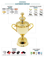 Nouveau design Trophée de football de compétition sportive de haute qualité Logo gravé personnalisé Trophée commémoratif en métal