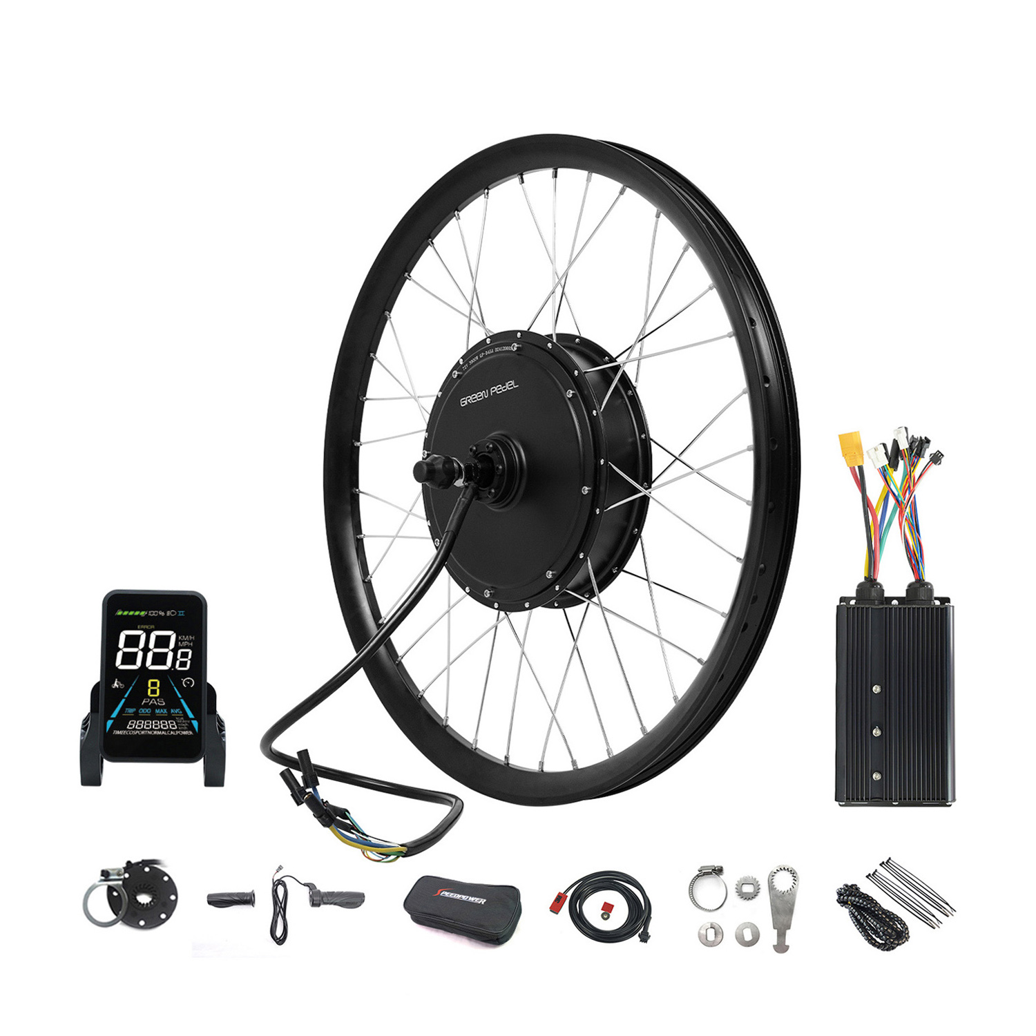 electric motor for bicycle conversion High Performance Hub E-Bike Kit Transform your bike with HPCs hub motor conversion kitlightweight Greenpedel 72v 3000w Electric Bicycle