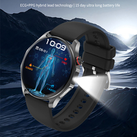 Reloj Inteligente de Salud para Adultos 2026, Diseño Redondo, Monitor de Frecuencia Cardíaca y Sueño con ECG, Control Remoto y Carga Magnética para Personas Mayores