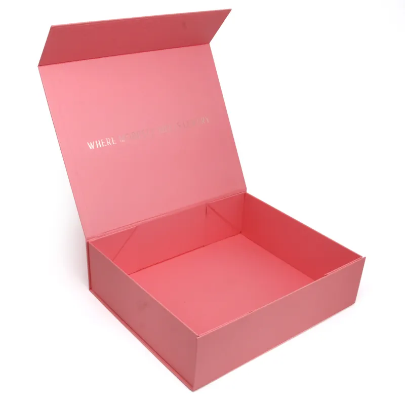 Hot Selling große magnetische Geschenk box rosa Verpackung benutzer definierte Logo gedruckt magnetisches Faltpapier Flat Pack Geschenk boxen