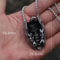 Collar con colgante de acero inoxidable para hombre y niño, con llave de calavera de águila, para motociclista, Rock Roll, listo para enviar