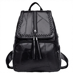New Schoolbag Student <b>Backpack</b> PU Polyester Women's Korean Style Fashion Anti-theft <b>Waterproof</b> Durable Travel Zipper - Product Image 2