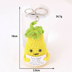 Hot Selling Cute <b>Plush</b> Pendants Knitted Potted <b>Plants</b> Bee Ornaments & Cartoon Dolls Woven Broccoli/Potato Keychains - Product Image 2